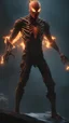 Placeholder: Skeleton spiderman X Humantorch with ice powers in dark souls , cinematic, 4k, epic Steven Spielberg movie still, sharp focus, emitting diodes, smoke, artillery, sparks, racks, system unit, motherboard, by pascal blanche rutkowski repin artstation hyperrealism painting concept art of detailed character design matte painting, 4 k resolution blade runner