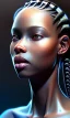 Placeholder: black girl, cute, beautiful, braids, head and shoulders portrait by Greg Rutkowski