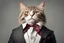 Placeholder: a cat in the shape of a man wearing a bowtie and suit