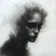 Placeholder: A hauntingly beautiful abstract portrait of a human face emerging from soft charcoal strokes. The figure is partially obscured with blurred, smudged textures, creating an ethereal and ghostly effect. The face conveys subtle sadness and mystery, with deep shadows and faint highlights giving it a timeless ...
