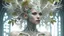 Placeholder: 3D render ultra detailed of a beauty white glossy, swoman DRYAD, from knee to head, biomechanical cyborg, analog, 35 mm lens, beautiful natural soft rim light, big leaves and stems, roots, fine foliage lace, colorful details, samourai, earring, heavely tattoed, intricate details, mesh wire, mandelbrot fractal, facial muscles, cable wires, microchip, badass, hyper realistic, ultra detailed, octane render, volumetric lighting, 8k post-production, red and white, detailled metalic bones, semi human