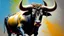 Placeholder: dangerous bull oil painting