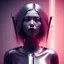 Placeholder: Short long silver hair Woman, samurai, cyberpunk, neon, highly detailed, art stations, concept art, smooth, unreal engine 5, god rays, ray tracing, RTX, nanite polygons, lumen lighting, ultra detail, volumetric lighting, 3d, finely drawn, high definition, high resolution, gradient background