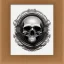 Placeholder: Cute fluid ink small skulls picture in cool frame, big black eyes, unreal engine 5, 8k resolution, photorealistic, ultra detailed