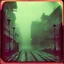 Placeholder: Dark street creepy fog colours strong texture artistic polaroid volumetric light tree nightmare Yves Tanguy