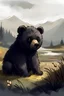 Placeholder: Landscape of a little bear, blackbaby.