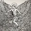 Placeholder: (art by the underground artist, Brion Gysin ) Jacob wrestling with angel
