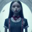 Placeholder: film still of jenna ortega as a gothic schoolgirl, directed by tim burton. highly detailed, volumetric lighting, unreal engine, 8k