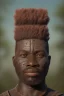 Placeholder: african head portrait, warrior costume, village, meditation, woods, galaxy sky, 8k quality