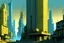 Placeholder: megacity in the style of simon stalenhag and lyonel feininger