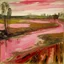 Placeholder: Pink marshlands covered in muck painted by Edvard Munch