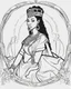 Placeholder: Outline art for coloring pages with queen Nzinga , white background, sketch style, only use black outline, white background, no shadows and well and clear outline , white background, sketch style, only use black outline, white background, no shadows and well and clear outline