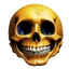 Placeholder: ANATOMICALLY CORRECT digital photograph of the SKULL OF A SMILEY FACE by davinci with fine line,