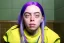 Placeholder: Billie Eilish, lying, in the bathroom