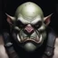 Placeholder: dnd style dark fantasy medieval ogre broken head, white skin. mugshot. oil painting.