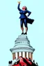 Placeholder: a victorious woman standing on top of trump's defeated body