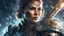 Placeholder: Woman warrior, weapons, combat, digital painting, double exposure, glare, sparkles, clear lines, detail, fine rendering, high resolution, 4K, photorealism, precise focus,