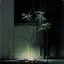 Placeholder: Minimal abstract oil painting of a plant in concrete warehouse brutalist architecture and hanging wires illuminated at night.In the style of Justin Mortimer and Phil Hale, Ashley Wood