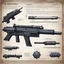 Placeholder: ConceptSheet blueprint [by Lois Gibson] the lasgun, the steadfast weapon of the Astra Militarum, a beacon of hope in the war-torn galaxy. This humble yet reliable firearm stands as a symbol of the Imperium's unwavering defense against the encroaching forces of chaos. Crafted for efficiency and mass production, the lasgun emits searing beams of coherent light, capable of piercing through enemy armor with precision. Its utilitarian design and ease of use make it a staple weapon for the courageous