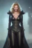 Placeholder: Kim Basinger as evil queen in black leather, busty, cleavage, curvy, angry, stern look. character design by cory loftis, fenghua zhong, ryohei hase, ismail inceoglu and ruan jia. unreal engine 5, artistic lighting, highly detailed, photorealistic, fantasy