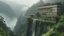 Placeholder: Generate an image of the Tequendama Falls, shrouded in mist and surrounded by lush greenery, emphasizing the natural beauty that contrasts with the hotel's dark history.