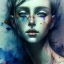 Placeholder: singer Danish <MØ> face, watercolor illustration by <agnes cecile> <Yoji Shinkawa>, darkblue tones,painted <Renaissance> style,