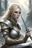 Placeholder: pretty woman, warrior, elf, blonde hair, fantasy, Skyrim, fighter, sword, elder scrolls, young