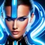 Placeholder: cyberblue, head, woman, portrai, tron