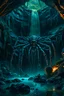 Placeholder: A cave with covered with waterfalls