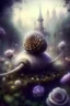 Placeholder: snail, background magic mystical fairy garden, intricate, soft, foggy, beautiful