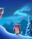 Placeholder: cute, full body owl, dark background