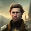 Placeholder: portrait, fantasy setting, man, 20 year old, messy dark blond hair, round face, naïve, round face, UHD, cheeky