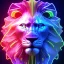 Placeholder: A beautiful portrait of a cyborg lion blue neon color scheme, high key lighting, volumetric light high details psychedelic background