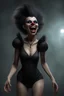 Placeholder: inspired by all the works of art in the world - laughing - Millie Miller, an extremely tiny, thin, voluptuous beautiful mickey mouse-faced vampire werewolf zombie female with a black mohawk, full body image, wearing a skinsuit, Absolute Reality, Reality engine, Realistic stock photo 1080p, 32k UHD, Hyper realistic, photorealistic, well-shaped, perfect figure, a multicolored, watercolor stained, wall in the background, hickory dickory Clock