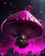 Placeholder: singular weird floating mushroom house in space. bronze, black, and fuchsia tones, intense cosmic space, intergalactic, interstellar. Detailed Matte Painting, deep color, fantastical, intricate detail, splash screen, hyperdetailed, insane depth, concept art, 8k resolution, trending on Artstation, Unreal Engine 5, color depth, backlit, splash art, dramatic, High Quality Whimsical Fun Imaginative unusual, good composition