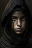 Placeholder: 18 year old vistani girl, black hood