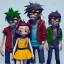 Placeholder: Portrait 3d of band <Gorillaz> style,