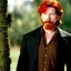 Placeholder: male actor Courtney Gains as a ruggedly handsome, roguish pirate, charismatic, attractive male, masculine, perfect, precisely detailed clear eyes, unblemished, flawless skin, softly freckled face; meticulously detailed multi-hued ginger carrot-colored cherry fire red hair; Malachai of the corn