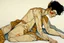 Placeholder: painting of a figure with the life-filled void of an empty existence, egon schiele masterpiece