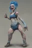 Placeholder: an ugly deformed abomination of a girl with an amputated arm and an amputated leg and really funky blue hair