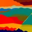 Placeholder: Layers of mountains abstract green blue orange yellow red