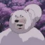 Placeholder: He is a white/purple bear animatronic, far different from his counterparts. The light-purple color is featured on his muzzle, stomach, shoulders, elbows, knees,