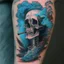 Placeholder: old style tattoo with death smoking by james jean