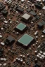 Placeholder: aerial photo of a landscape made up from computer parts like capacitors and microchips