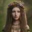 Placeholder: A beautiful female celtic druid with hair made out of flowers, digital art, HD, 8k, high definition, very high quality, detailed eyes, nature, druid, fantasy