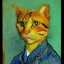 Placeholder: Portrait of a cat by Van Gogh