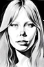 Placeholder: Beautiful black and white pencil drawing of Sissy Spacek. She has long blonde hair. The background is all black. She is looking at the viewer.