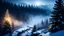 Placeholder: fir forrest scenery, heavy mist,valley,creek,forest,christmas ,tree,,nature,night,snow,fir tree,high-quality photograph,zeiss prime lens, bokeh , high detail, smooth render, unreal engine 5, dust effect, vivid colors,night