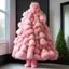 Placeholder: A christmas tree made of fluffy jackets