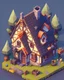 Placeholder: isometric house, RPG style, cartoony, DnD, fantasy, mobile game